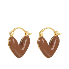 Vintage Enamel Love Heart Earrings