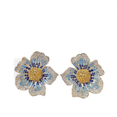 Micro Inlaid Zircon Large Flower Earrings