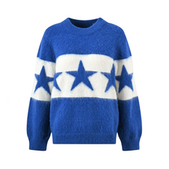 Star Jacquard Knitted Casual Sweater