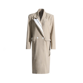 Patchwork Pockets Long Sleeved Trench Coat