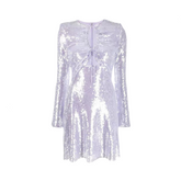 Sparkling Hollow Chest Long Sleeved Dress