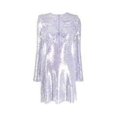 Sparkling Hollow Chest Long Sleeved Dress