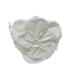 Sequined 3D Flower Splicing Strapless Top