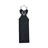 Pre Order: Black Sleeveless Diamond Tight Bandage Maxi Dress