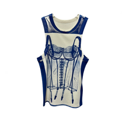 Pre Order: Blue Hand-Painted Slim Fit Vest