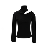 Hollow Shoulder Slim Fit Knitted Sweater