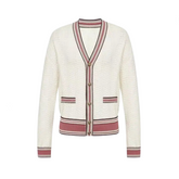 Striped Long Sleeve V-Neck Knit Cardigan