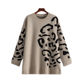 Jacquard Leopard Knitted Sweater