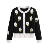 Vintage Flower Knitted Cardigan