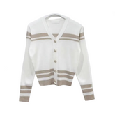 Striped Slim Fit Knitted Cardigan