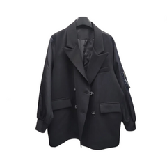 Patchwork Loose Double Breasted Suit Jacket