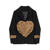 Ruffles 3D Love Loose Casual Blazer