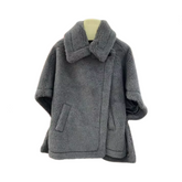 Solid Batwing Loose Thick Warm Wool Coat
