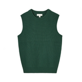 Round Neck Solid Knitted Ribbed Vest