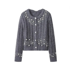 Pearl Embellished Knitted Cardigan