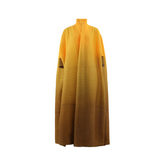 Gradient Batwing Sleeve Pleated Trench Coat