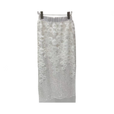 Sequined Beaded Floral Gauze Skirt
