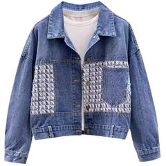Loose Patchwork Pocket Denim Jacket