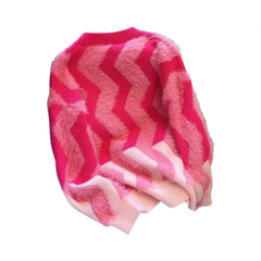 Wavy Striped Soft Loose Knitted Sweater