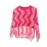 Wavy Striped Soft Loose Knitted Sweater