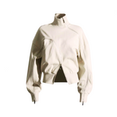 Irregular Zipper Placket Short Sweatshirt