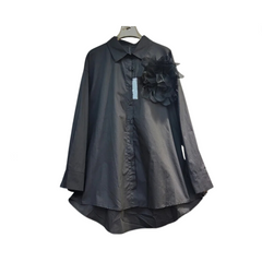 Three Dimensional Flower Loose Long Sleeved Shirt