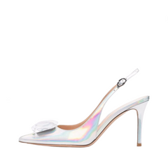 Water Diamond Pointy Toe Buckle Strap Stiletto Pumps