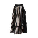 3D Flower Striped Fungus Edge Skirt