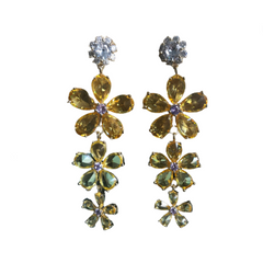 Candy Color Flower Zircon Earrings