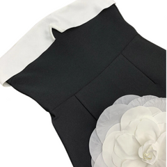 Strapless 3D Flower Patchwork Maxi Dress