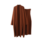 Solid Knitted Cardigan + Strapless Dress Set