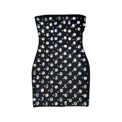 Pre Order: Bodycon Strapless Beading Crystal Backless Mini Bandage Dress
