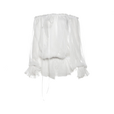 See Through Long Trumpet Sleeved Top