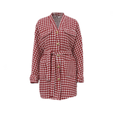 Houndstooth Long Sleeve Jacket + Mini Skirt Set