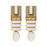 Geometric Pearl Retro Court Earrings