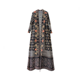 Printed Pleated Robe Coat