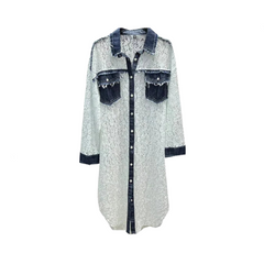 Denim Patchwork Lace Shirt