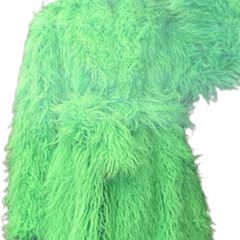 Wool Knee Long Faux Fur Belted Coat