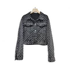 Diamond Long Sleeved Distressed Jacket