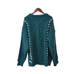 Pre Order: Bow Knot Round Neck Long Sleeve Knitted Sweater