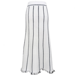 Retro Striped Fringe Knitted Maxi Skirt