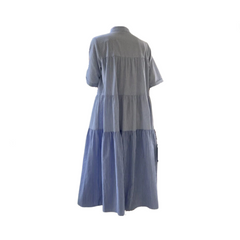 Striped Loose Short Sleeve Shirt Dress