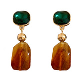 Retro Square Flower Stud Earrings