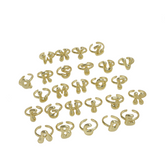 Golden Smooth Bubble Balloon Chubby Alphabet Ring