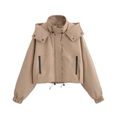 Hooded High Neck Trench Jacket