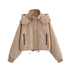 Hooded High Neck Trench Jacket