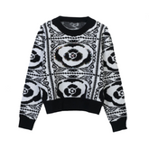 Jacquard Nail Drill Loose Retro Knitted Sweater