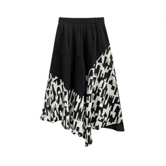 Color Block Splicing Wide Leg Skirt Pants
