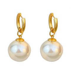 Donut Pearl Drop Earrings