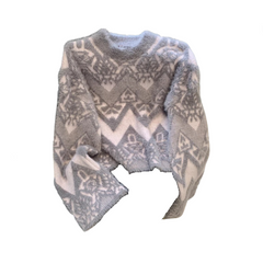 Vintage Jacquard Loose Knit Sweater